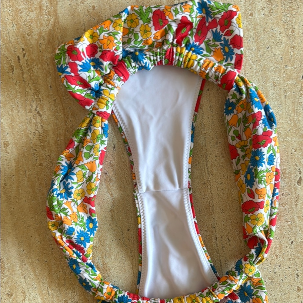 Montce Floral Triangle Bikini - Red, Blue, Yellow, Green - Picture 4 of 5